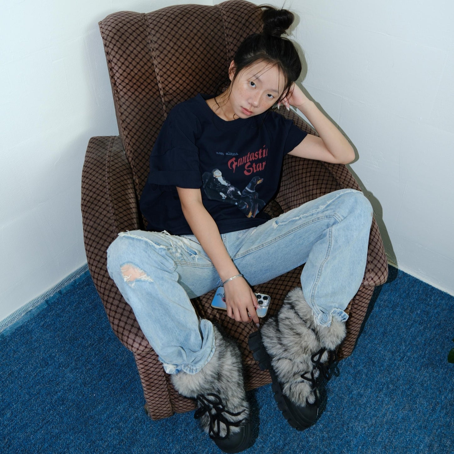 Mooreyu height increasing thick soled snow boots for women 2024 winter new retro fur big toe boots with thick cotton shoes for women