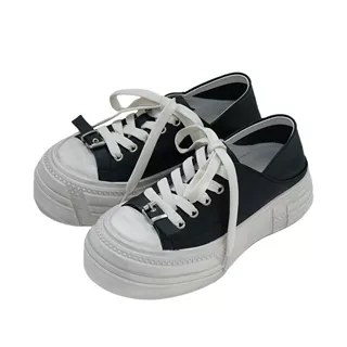 Mooreyu Women's White Platform Sneakers | Genuine Leather Distressed Vintage | Casual Dirty Look Shoes