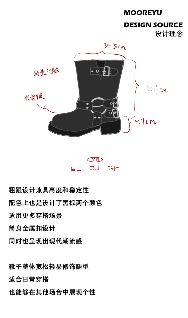 Women's Black Chunky Riding Boots | Genuine Leather Western Ankle Boots | Square Toe Retro Boots