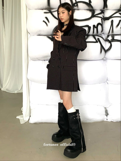 Thick soled boots for women, 2024 autumn and winter new item, knee length boots, short pants boots, women's sponge soled knight boots
