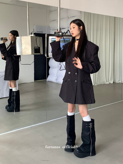 Thick soled boots for women, 2024 autumn and winter new item, knee length boots, short pants boots, women's sponge soled knight boots